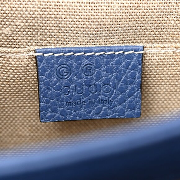 Gucci Calfskin Small Cross Body Blue Bag - Picture 6 of 8